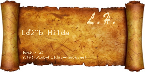 Löb Hilda névjegykártya